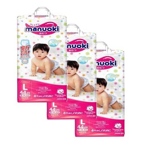 Подгузники трусики MANUOKI L 9-14 кг 44 x 3 шт