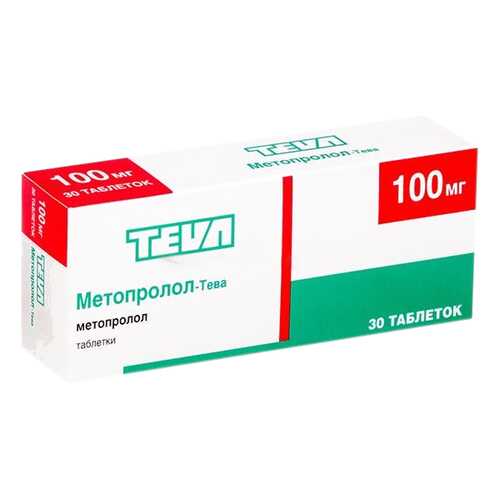 Метопролол-Тева таблетки 100 мг №30