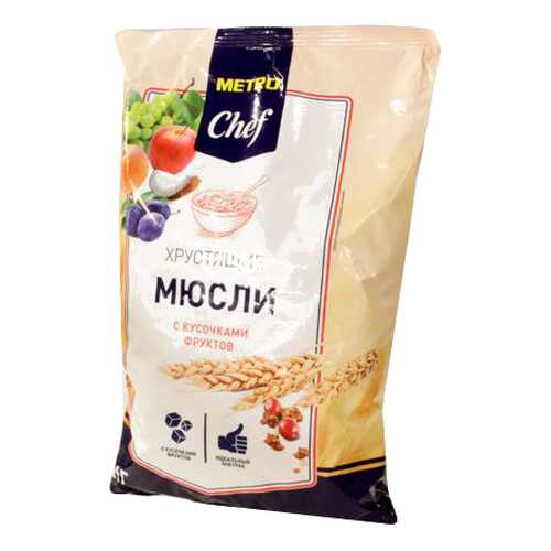 Мюсли Chef хрустящие с кусочками фруктов 1 кг