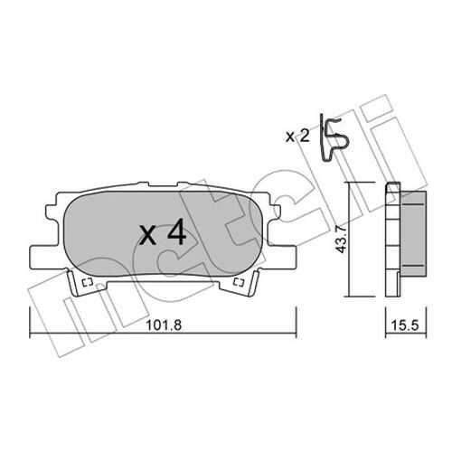 Комплект тормозных дисковых колодок METELLI 22-0619-0