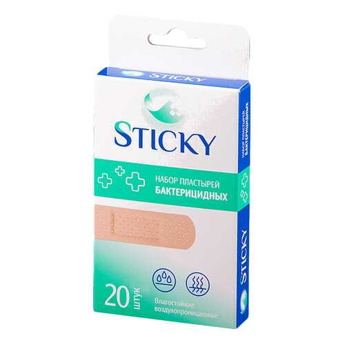 Пластырь бактерицидный Sticky влагостойкий набор универсальный 20 шт.
