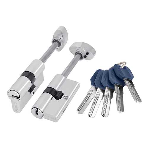 Цилиндровый механизм со штоком PUNTO, арт. Z407/70 mm (35+10+25) CP хром, 5 ключей