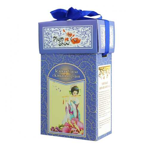 Чай Plum Snow Зелёная Улитка с Клюквой и Грушей, зелёный листовой, 100 гр
