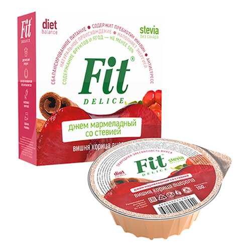 Джем мармелад Fit Parad со стевией вишня корица ацерола