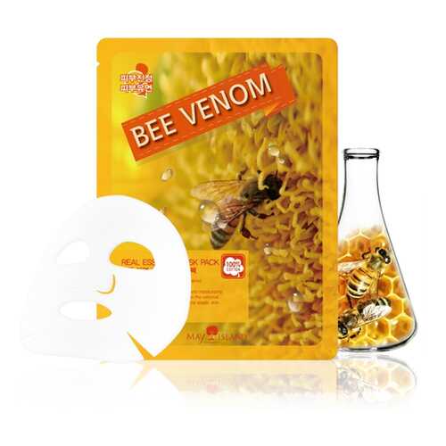 Маска для лица тканевая May Island Real Essence Bee Venom Mask Pack 25мл