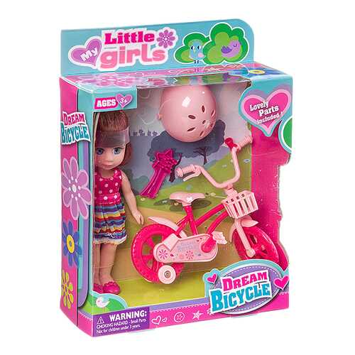 Набор игровой с куклой Dream Bicycle, BOX, 2 вида, арт.63004.