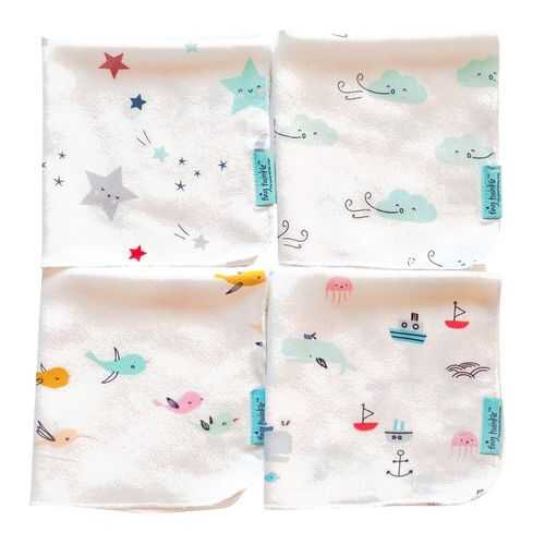 Комплект платочков TinyTwinkle SeaLife+Bird+Twinkle Star+Cloud 33х36, 4 шт.