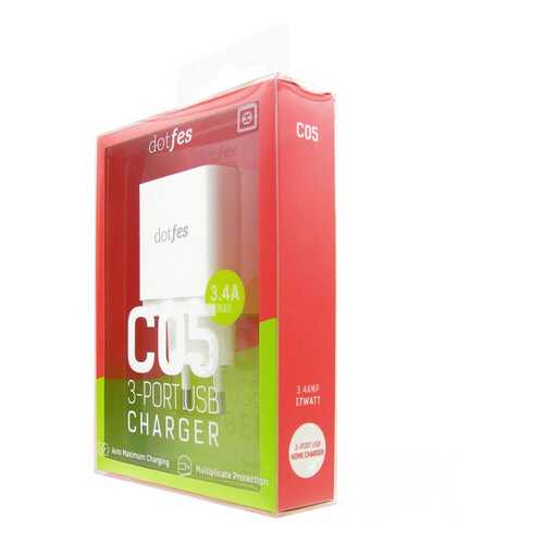 Сетевое зарядное устройство Dotfes C05 3 USB 3,4A White