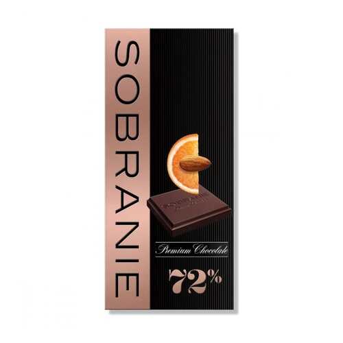 Шоколад Sobranie Горький, с апельсином и орехами, 90 гр