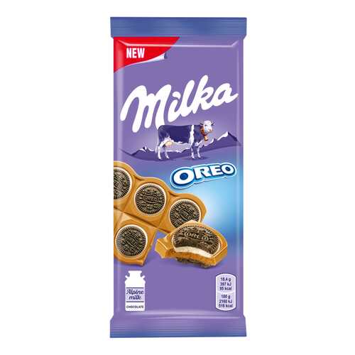 Шоколад молочный Milka печенье орео со вкусом ванили 92 г