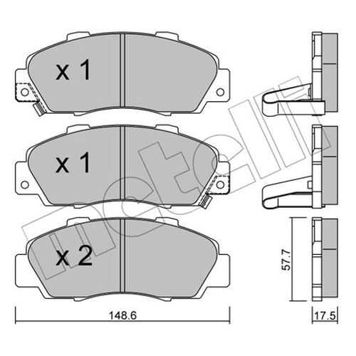 Комплект тормозных дисковых колодок METELLI 22-0298-0