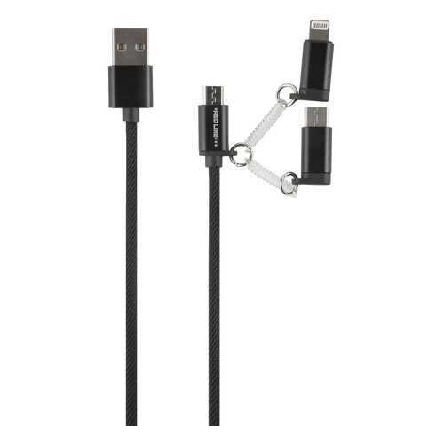 Кабель Red Line LX09 3 в 1, 2A, neylon, Black