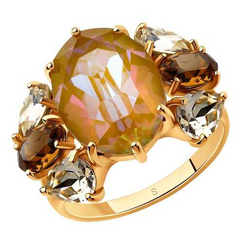 Кольцо женское SOKOLOV из серебра с кристаллами Swarovski 93010826 р.19