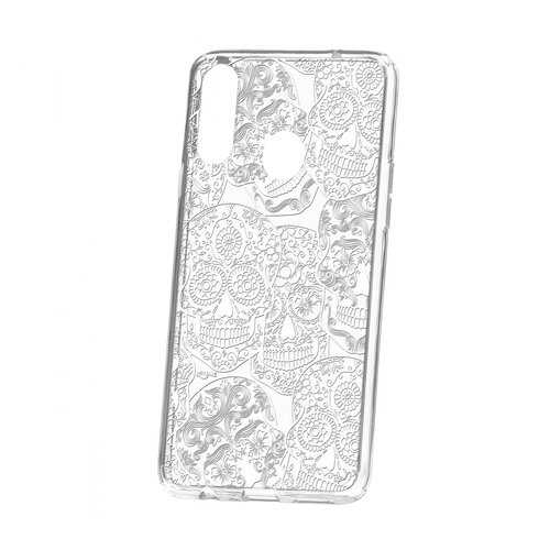 Чехол Kruche Samsung Galaxy A20S Print Skull White