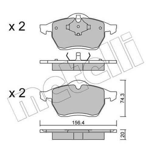 Комплект тормозных дисковых колодок METELLI 22-0279-0