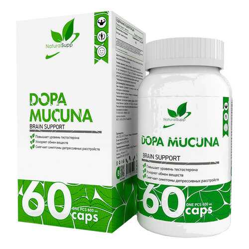 Экстракт семян мукуна NaturalSuppDopa Mucuna 600 мг капсулы 60 шт.