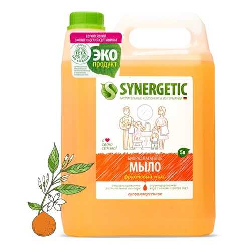 Жидкое мыло Synergetic Фруктовый микс 5 л
