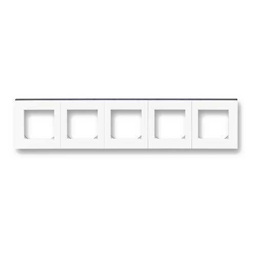 Рамка ABB EPJ Levit 5 поста белый/дымчатый чёрный