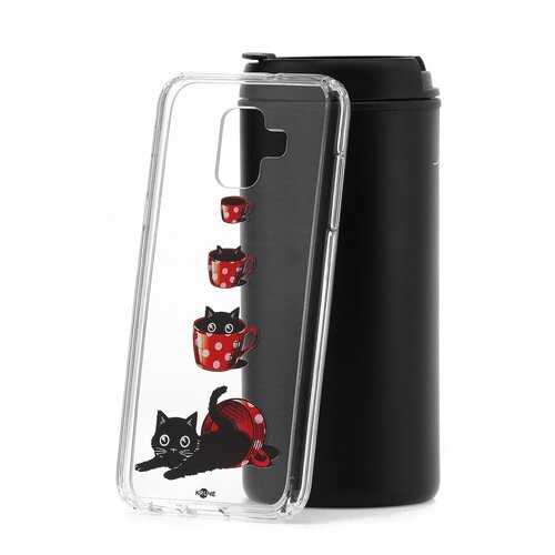 Чехол Samsung Galaxy A6 (2018) A600f Kruche Print Котенок в чашке