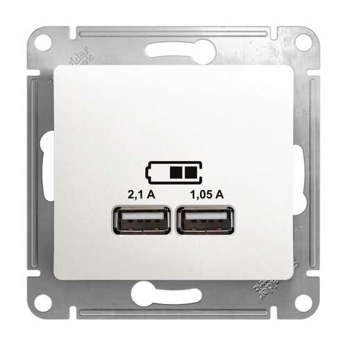 SE Glossa Перламутр Розетка USB 5В/2100мА, 2х5В/1050мА (GSL000633)