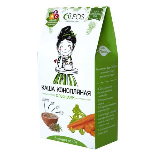 Каша конопляная Oleos с овощами 200 г