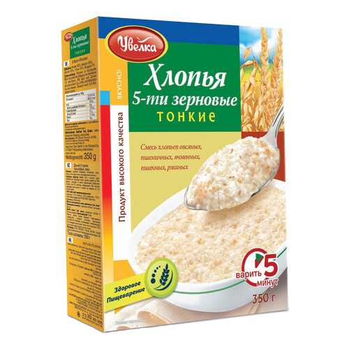 Хлопья Увелка 5-ти зерновые тонкие 350 г