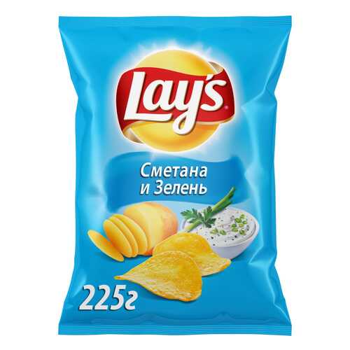 Картофельные чипсы Lay's сметана и зелень 225 г