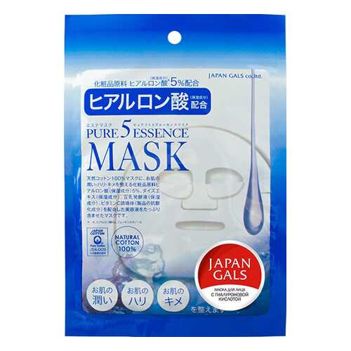 Маска для лица Japan Gals с гиалуроновой кислотой Pure 5 Essential