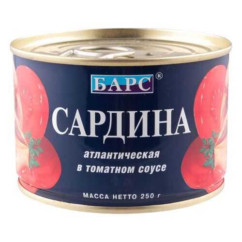 Сардина атлантическая Барс в томатном соусе 250 г