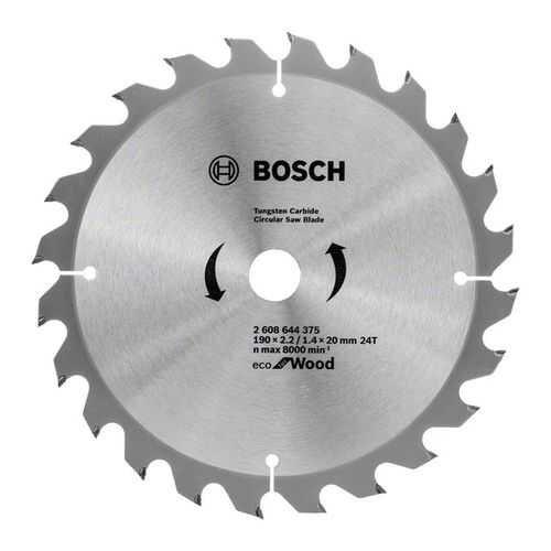 Диск пильный твердосплавный BOSCH Ф190х20мм 24зуб. (ECO WO 2608644375)
