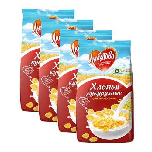 Хлопья кукурузные Любятово 4*300 г