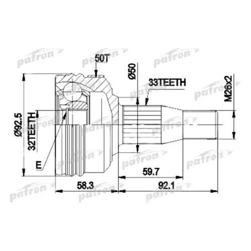 Шрус PATRON PCV8957