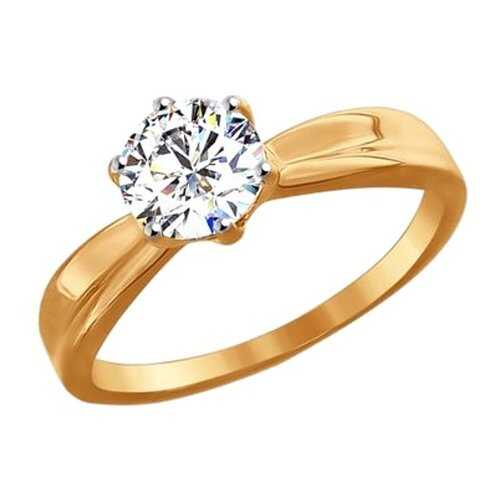 Помолвочное кольцо женское SOKOLOV из золота со Swarovski Zirconia 81010252 р.19