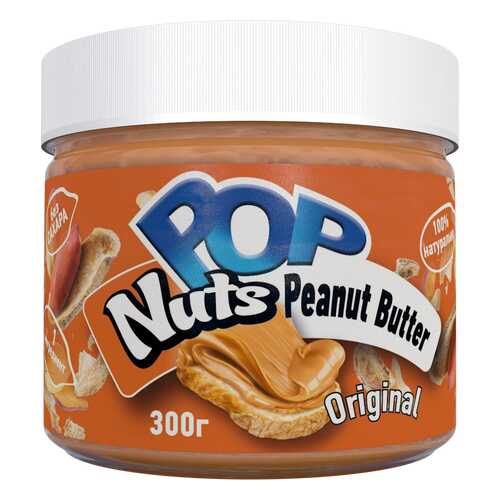 Арахисовая паста POP Nuts Peanut Butter Original, Натуральная, 300 г