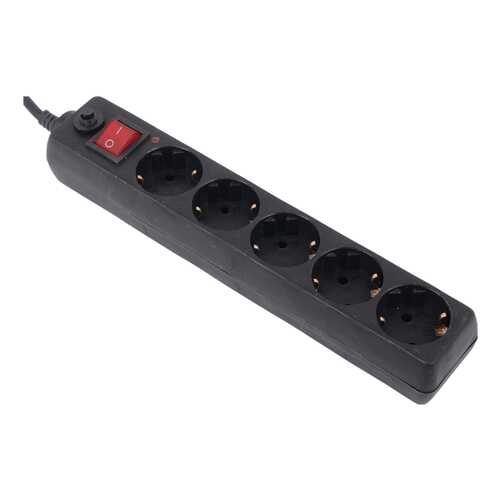 Сетевой фильтр BURO 500SH-1,8-B, 5 розеток, 1,8 м, Black