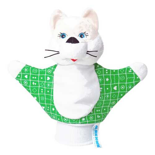 Мягкая игрушка на руку Котенок Мякиши зеленая P34623