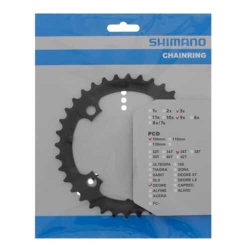 Звезда передн. Shimano, DEORE, для FC-M590/T4010, 36T, цв. черный Y1LD98090