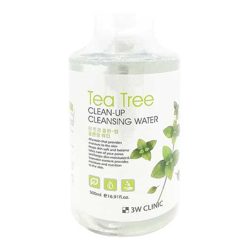 Очищающая вода 3W Clinic Tea Tree Clean-Up Cleansing Water 500 мл