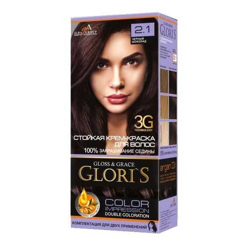 Стойкая крем-краска для волос Glori`s 2.1 черный шоколад