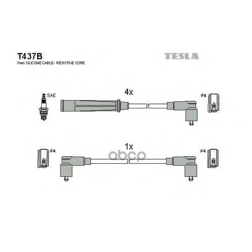 Комплект Проводов Зажигания TESLA T437B