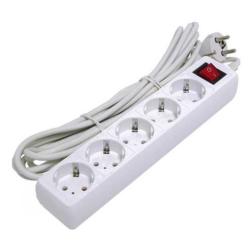 Сетевой фильтр BURO 500SH-1,8-W, 5 розеток, 1,8 м, White