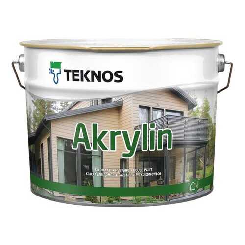 Краска фасадная для дерева Teknos Akrylin / Текнос Акрилин 0,9л.