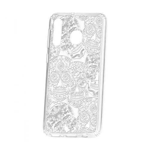 Чехол Kruche Samsung Galaxy M30 Print Skull White
