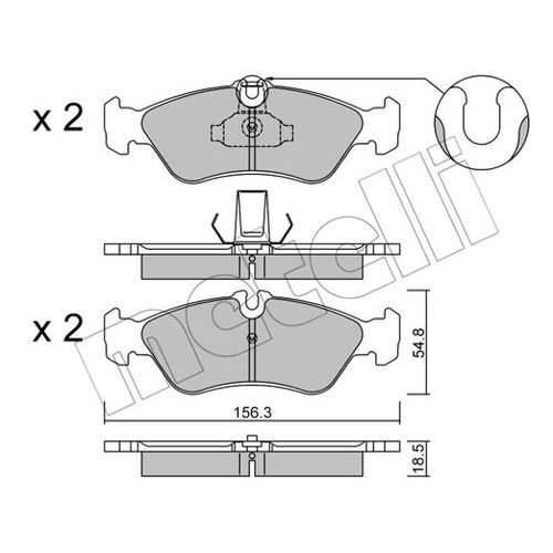 Комплект тормозных дисковых колодок METELLI 22-0311-0
