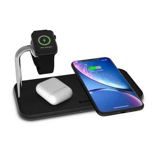 Беспроводное зарядное устройство Zens Dual+Watch Aluminium Wireless Charger ZEDC05B Black