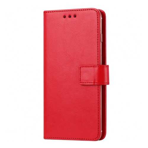 Универсальный кожаный чехол-книжка Plain (5.8-6.3) Red