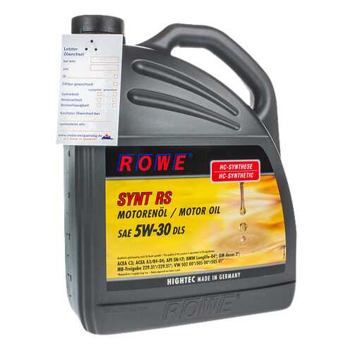 Моторное масло Rowe Hightec Synt RS DLS 5W-30 4л