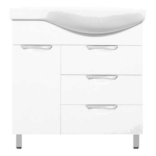 Тумба с раковиной Style Line Жасмин 82 L напольная, 3 ящика, с корзиной