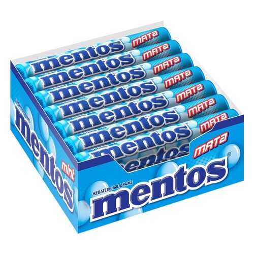 Драже Mentos мята жевательное 21*37 г
