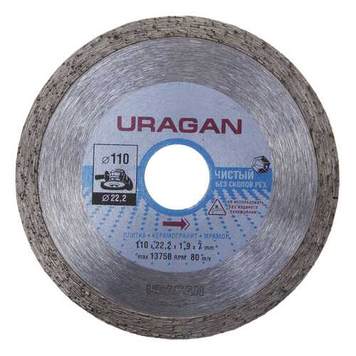 Диск алмазный отрезной по керамике Uragan 909-12171-110
